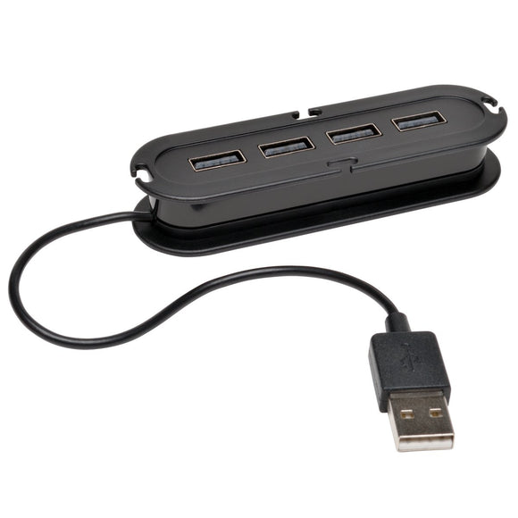 Tripp Lite U222-004-R USB2.0 Certified Ultra Mini Hub with Extension Cable and 100-240V Adapter 4 Port