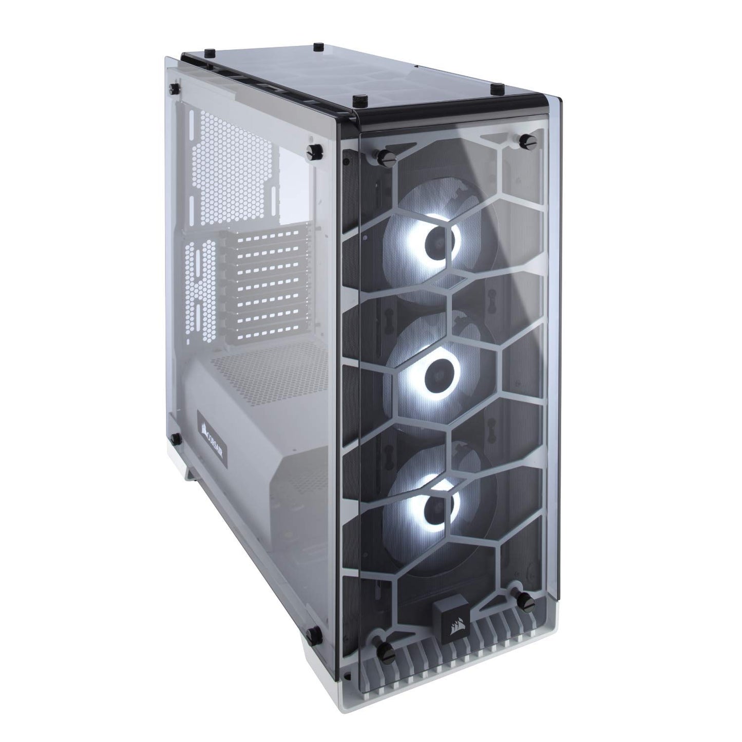 CORSAIR CRYSTAL 570X RGB Mid-Tower Case, 3 RGB Fans, Tempered Glass - White (CC-9011110-WW)