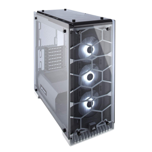 CORSAIR CRYSTAL 570X RGB Mid-Tower Case, 3 RGB Fans, Tempered Glass - White (CC-9011110-WW)