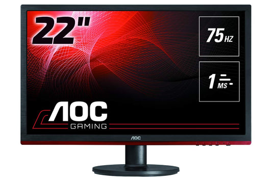 AOC G2260VWQ6 21.5" Gaming Monitor FHD 1920x1080, 1ms, Freesync 75Hz, Anti-Blue Light, Flickerfree, DisplayPort/HDMI/VGA, Vesa