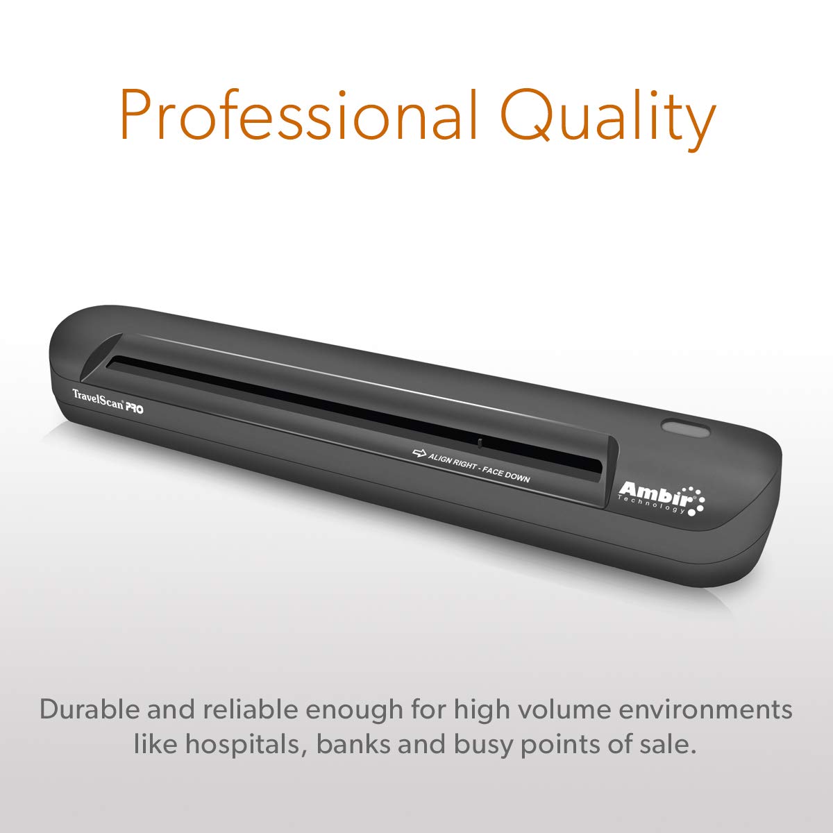 Ambir Technology PS600-AS TravelScan Pro Simplex Document and ID Scanner with AmbirScan