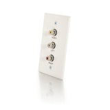 C2G 41014 Composite Video and RCA Stereo Audio Pass Through Single Gang Wall Plate, White