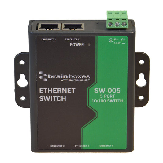 Brainboxes Switch - 5 Ports - DIN Rail mountable (SW-005)