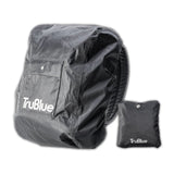 TruBlue Universal Rain Cover for Backpacks - with Outside Pocket & - Reflective Logo - Measures 30 X 50 X 20cm - Black
