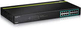 TRENDnet 16-Port Gigabit PoE+ Switch, 16 x Gigabit PoE+ Ports, TPE-TG160g, 246W PoE Power Budget, 32 Gbps Switching Capacity, Desktop Switch, Ethernet Network Switch, Metal, Lifetime Protection