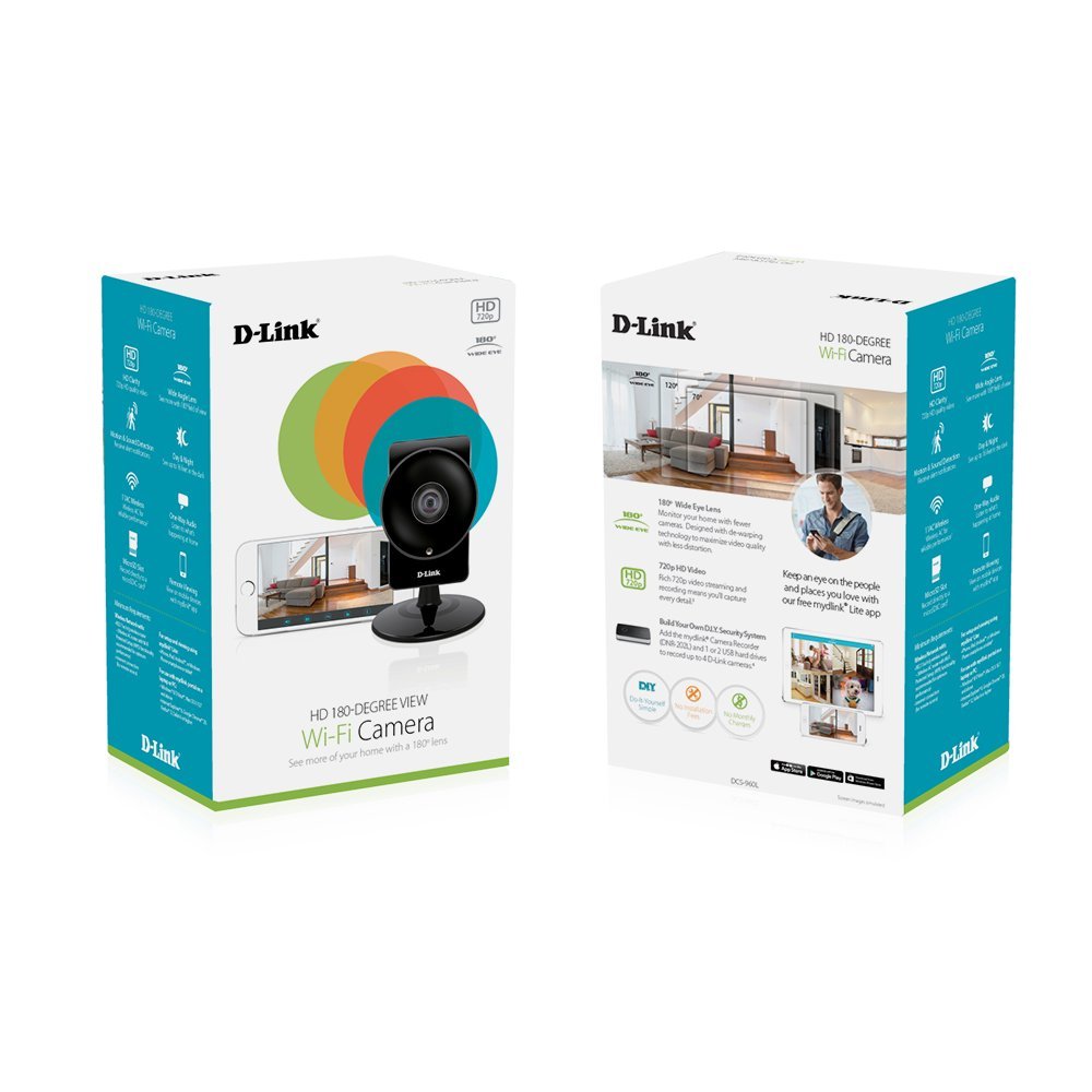 D-Link DCS-960L HD 180-Degree Wi-Fi Camera (Black)