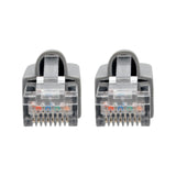 Tripp Lite N262-003-GY Cat6a Snagless Shielded STP Network Patch Cable 10G Certified, PoE, Gray, RJ45 M/M 3'