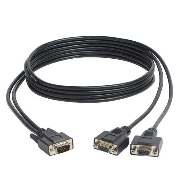 Tripp Lite P516-006-HR High Resolution VGA Monitor Y Splitter Cable HD15 to 2X HD15, 6', Black