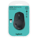 Logitech M720 Triathalon Multi-Device Wireless Mouse - Easily Move Text, Images and Files Between 3 Windows and Apple Mac Computers Paired with Bluetooth or USB, Hyper-Fast Scrolling, Black