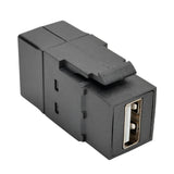 Tripp Lite USB 2.0 Keystone/Panel Mount Coupler (F/F), All-in-One, Black (U060-000-KP-BK)