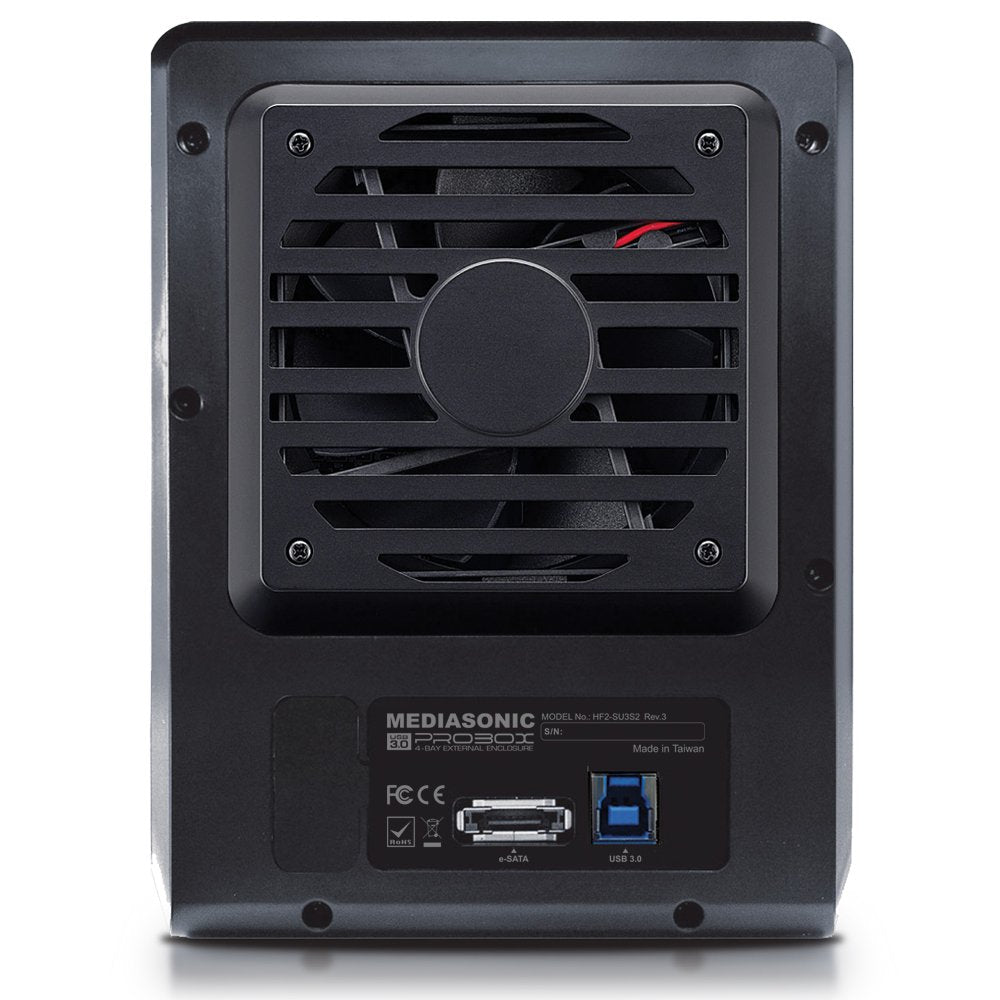 Mediasonic ProBox HF2-SU3S2 4 Bay 3.5" SATA HDD Enclosure - USB 3.0 & eSATA Support SATA 3 6.0Gbps HDD transfer speed