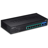 TRENDnet 10-Port Gigabit Web Smart PoE+ Switch, 8 X Gigabit PoE+ Ports, 2 X SFP Slots, Vlan, QoS, Lacp, and IPv6 Support, 75W PoE Power Budget, Lifetime Protection, TPE-082WS