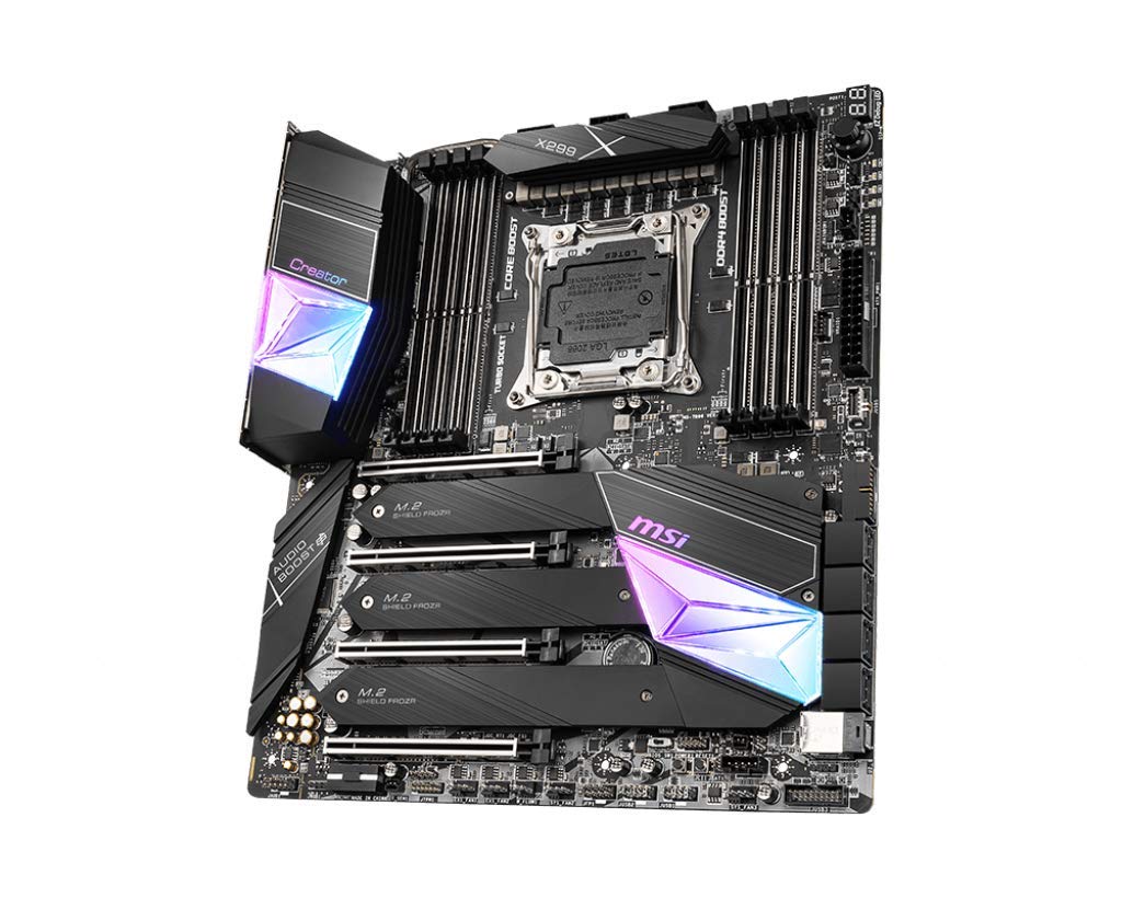 MSI Gaming Intel X299 Lga 2066 Thunderbolt M3 Wi-Fi 6 10G LAN DDR4 USB3.2 Gen 2 SLI CFX Extended ATX Motherboard (Creator X299)