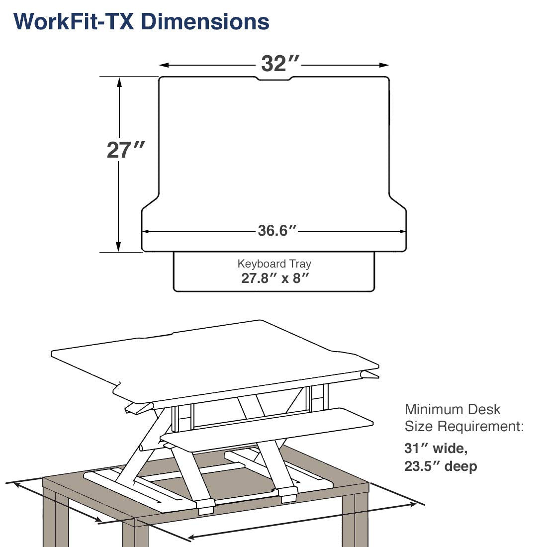 Ergotron 33-467-921 Work Fit-TX Standing Desk Converter, Black