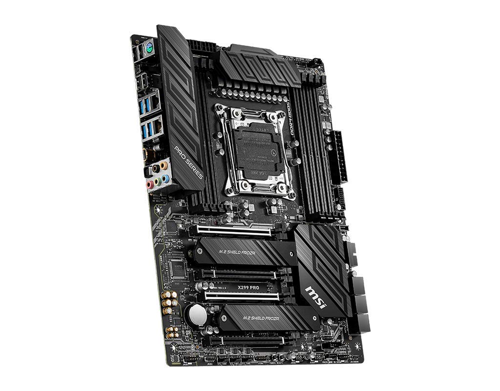 MSI Gaming Intel X299 Lga 2066 Twin Turbo M.2 Gigabit LAN DDR4 USB3.2 Gen 2 SLI CFX Extended ATX Motherboard (X299 PRO)