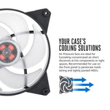 Cooler Master MasterFan Pro 140 Air Pressure RGB- 140mm Static Pressure RGB Case Fan,  Computer Cases CPU Coolers and Radiators