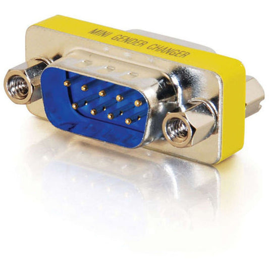 C2g Db9 M/m Mini Gender Changer (coupler) - 1 X Db-9 Male Serial - 1 X Db-9 Male Serial - Silver, Y
