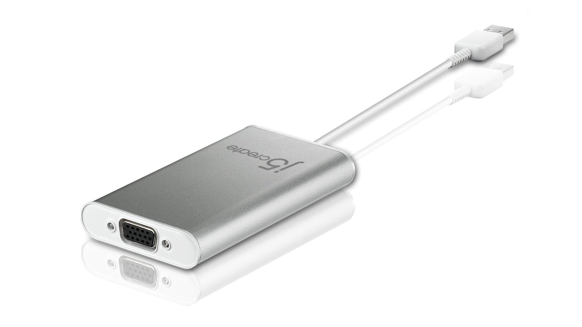 j5create USB to VGA Display Adapter JUA210 Windows 10/8/7, Mac OS,Desktop PC, Laptop
