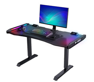 Cougar Mars RGB Ergonomic Height Adjustable Gaming Desk with Control Stands for PC and USB/Audio Devices