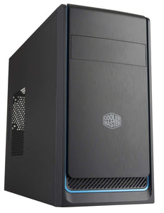 Cooler Master MasterBox E300L with Brushed Front Panel, Blue Colored Trim, and a Side Panel with Air Vent Case