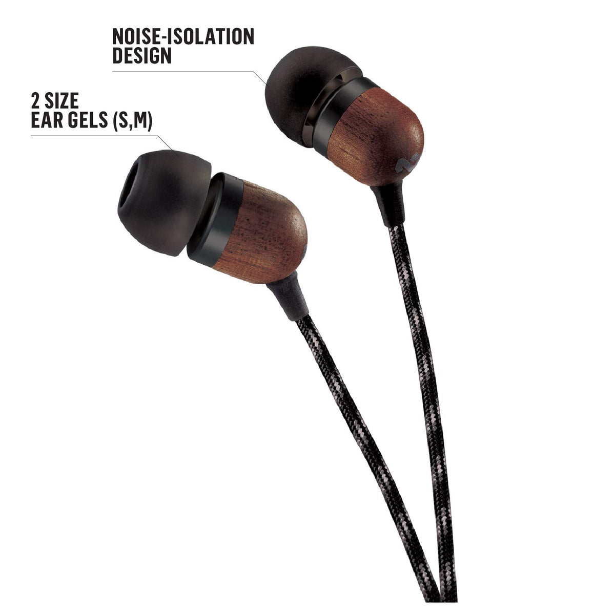 Marley EM-JE041-SB Smile Jamaica in-Ear with Mic, Headphones - Black