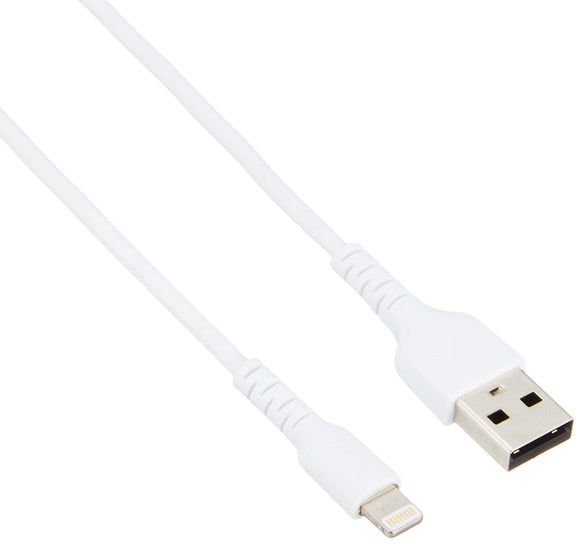 StarTech.com 3.3ft. / 1 m Heavy-Duty USB to Lightning Cable for iPhone & iPad - White - MFi Certified (RUSBLTMM1M)
