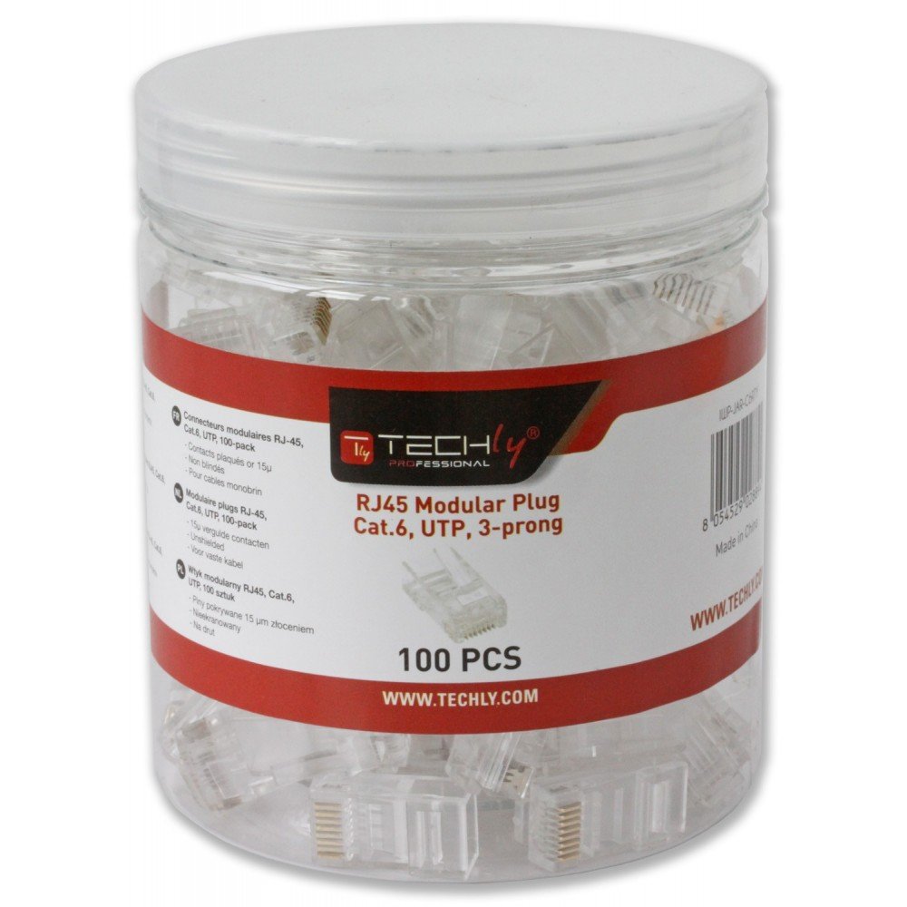 Techly Cat6 Modular Plugs RJ45-100pk (IWP-JAR-C6RTYI