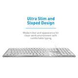 Macally Ultra Slim USB Wired Keyboard with 2 USB Ports Full-Size with Number Pad for Mac - Compatible with Apple Mac Mini/iMac Desktops (WKEYHUBMB)