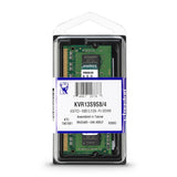 Kingston Value RAM 4GB 1333MHz PC3-10600 DDR3 Non-ECC CL9 SODIMM SR X8 Notebook Memory (KVR13S9S8/4)
