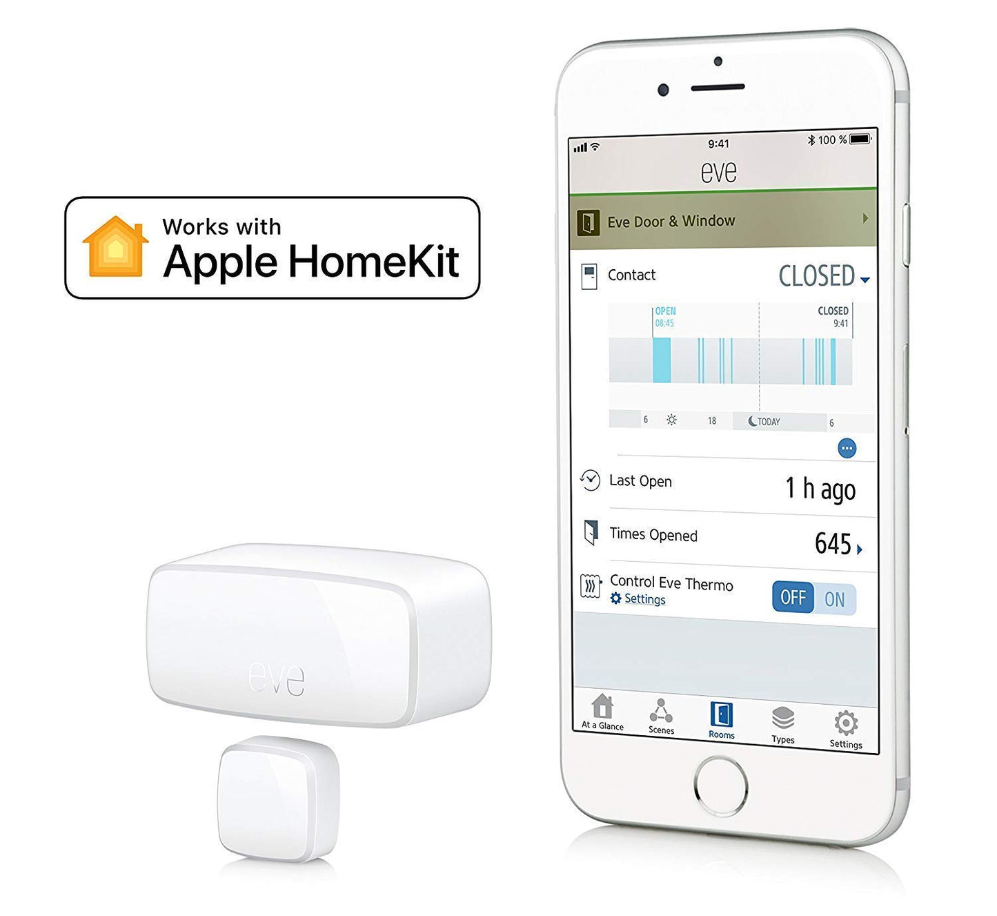 Eve Door & Window - Wireless Contact Sensor with Apple HomeKit Technology, Bluetooth Low Energy