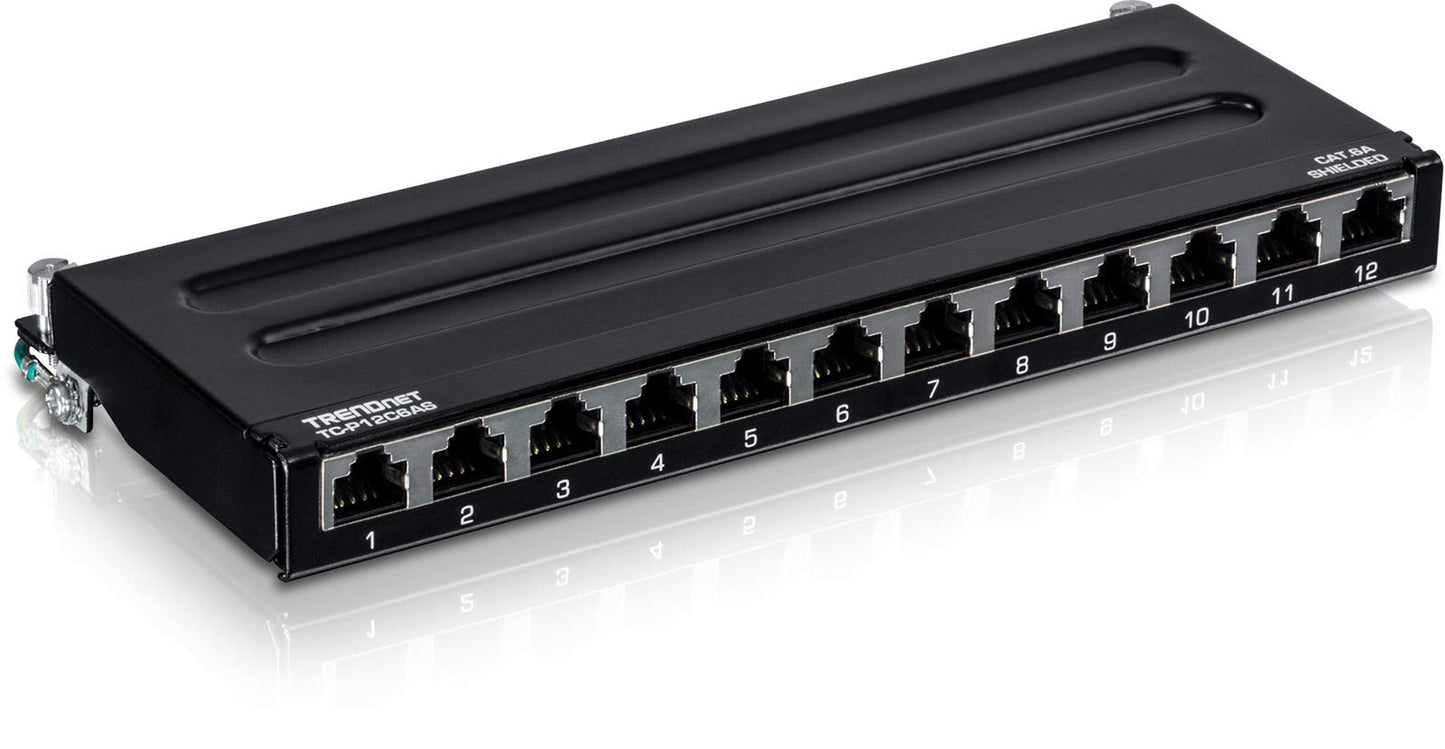 TRENDnet 12-Port Cat6A Shielded Wall Mount Patch Panel