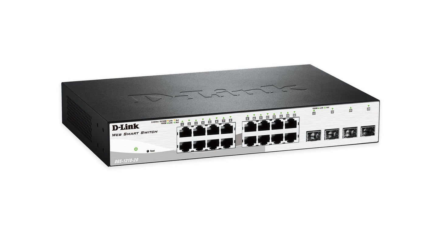 D-Link Systems 20-Port Gigabit Web Smart Switch including 4 Gigabit SFP Ports (DGS-1210-20)