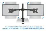 Mount-It! Dual Monitor Mount | Double Monitor Desk Stand Arm | Two Articulating Arms Fit 2 Screens 17 19 20 21 22 24 27 Inch Computer | VESA 75 100 Compatible Displays | C-Clamp Base