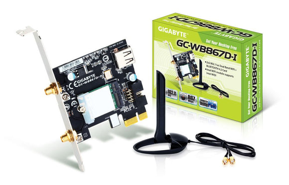 Gigabyte GC-WB867D-I REV Bluetooth 4.2/Wireless AC/B/G/N Band Dual Frequency 2.4Ghz/5.8Ghz Expansion Card