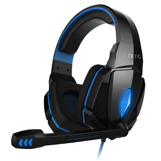 LIMUSIC Blue G4000 Professional 3.5mm PC Gaming Stereo Noise Canelling Headset Headphone Earphones with Volume Control Microphone HiFi Driver For Laptop Computer