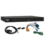Tripp Lite 8 Port Rack Mount USB KVM Switch with On-Screen Display and Cables 1U (B022-U08), Black