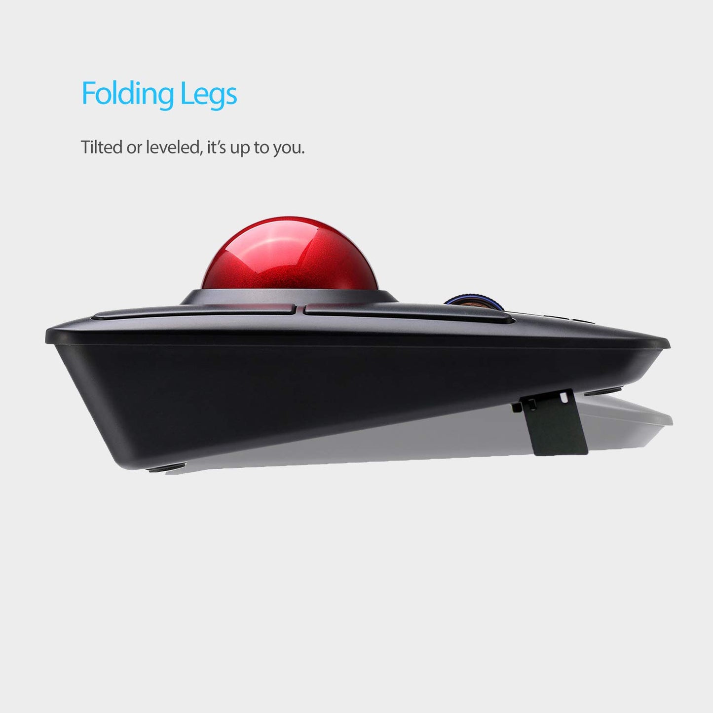Adesso iMouse T50 Wireless Ergonomic Finger Trackball Mouse with Nano USB Receiver, Programmable 7 Button Design, and 5 Level DPI Switch, for Left and Right Hand