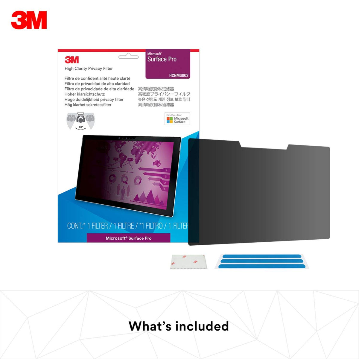 3M HCNMS003 High Clarity Privacy Filter for Microsoft Surface Pro
