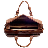 McKlein 15974 USA Gresham 15" Leather Litigator Laptop Briefcase Brown