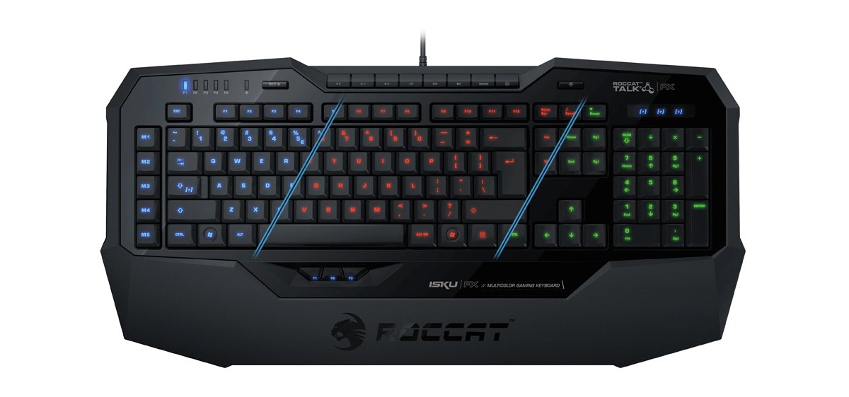 ROCCAT ROC-12-901 ISKU FX Multicolor Key Illuminated Gaming Keyboard, Black