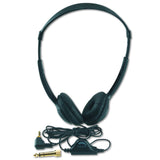 AmpliVox SL1006 Personal Multimedia Stereo Headphones with Volume Control - Black