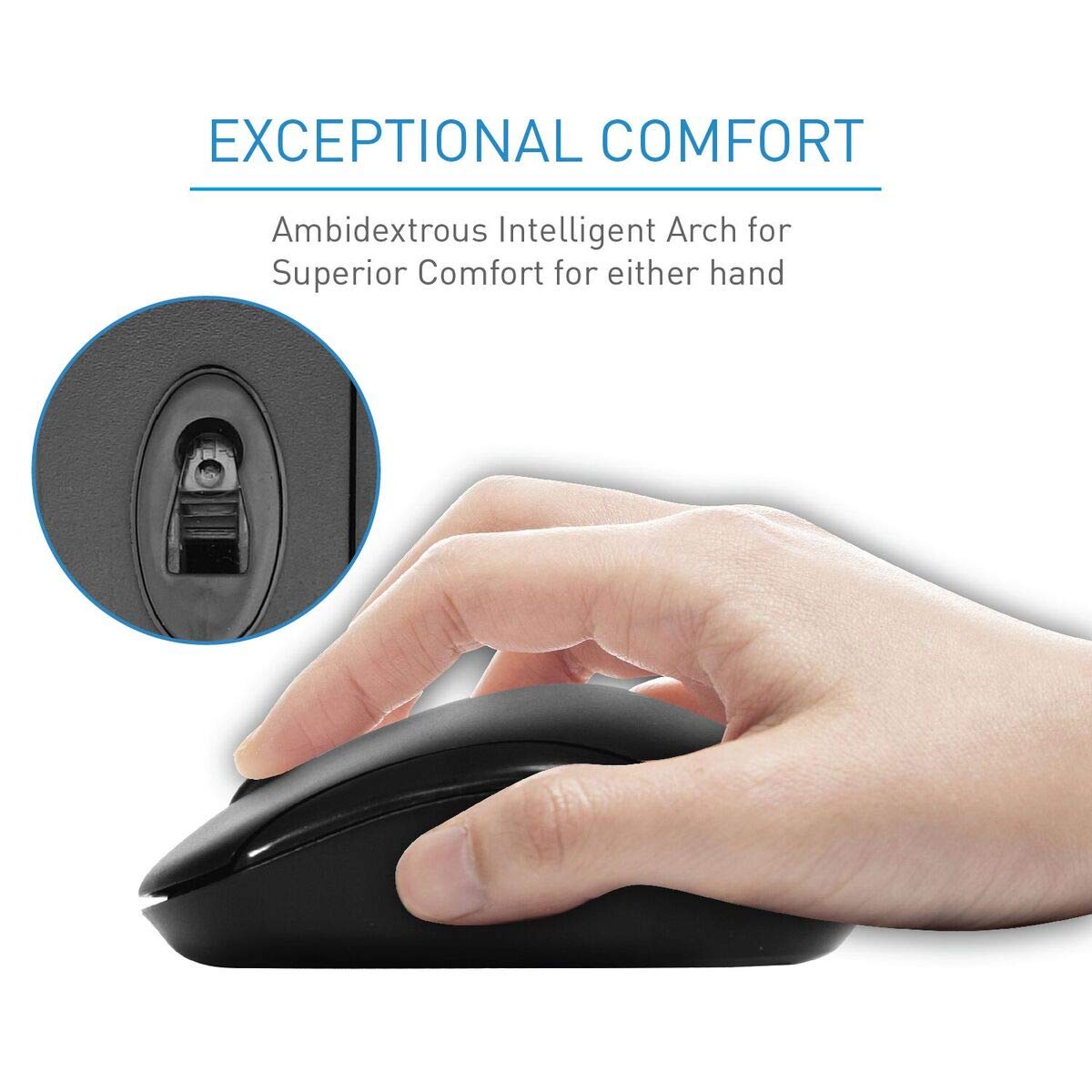 Macally Wireless Keyboard and Mouse Combo Bundle for PC, Desktop Computer, Laptop, Notebook, ChromeBook - Ultra Slim Cordless Keyboard Mouse Combo Set, Compatible with Windows 10/8/7/Vista/XP, etc.