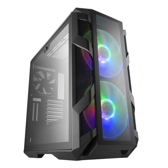 Cooler Master MasterCase H500M ATX Mid-Tower w/ 4X Side Tempered Glass Panels, Type-C I/O Panel, 2X Vertical GPU Card PCI Slots & 2X 200mm ARGB Fans w/ARGB Controller