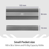 Vantec M.2 Nvme SSD to USB 3.1 Gen 2 Type C Enclosure with C to C Cable, Space Gray Color, ID6 (NST-206C3-SG)