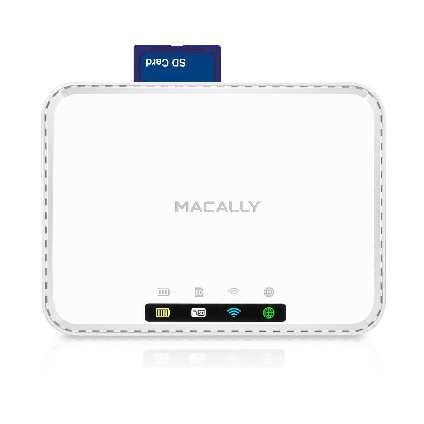 Macally Wireless Travel Router, Media Hub, 2600mAh External Battery with USB Port & SD Card Reader (WIFISD2)