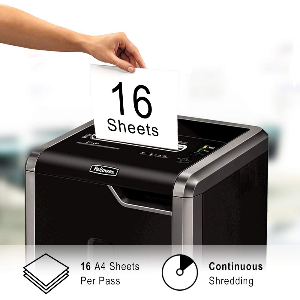 Fellowes Powershred 225Mi Micro-Cut Shredder, 16 Sheet, 16 gallon Waste Capacity