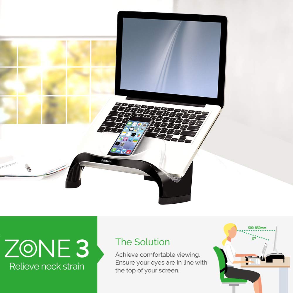 Fellowes Smart Suites Laptop Riser with USB Hub, Black