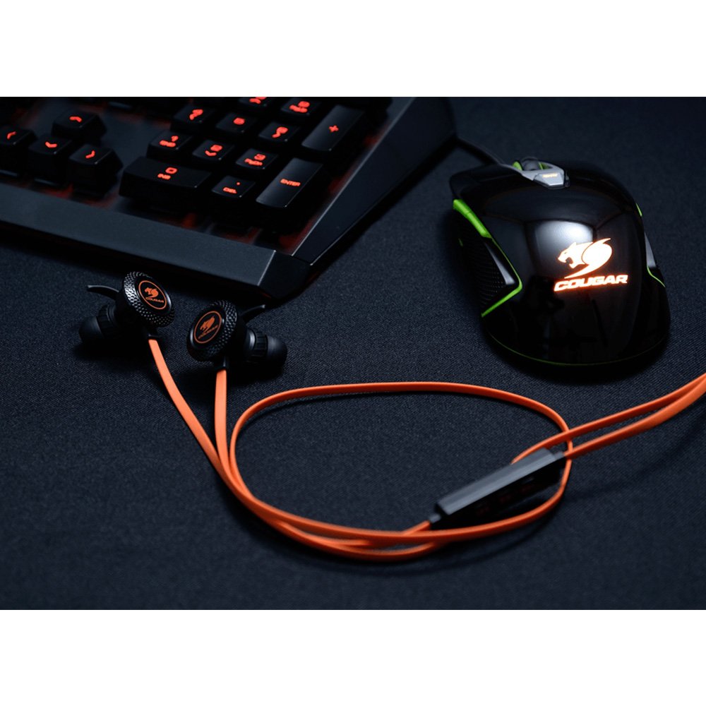 Cougar 3H200P13B.0001 MEGARA Gaming Headset Headphone Earbuds - Dual Microphone in Line Volume Manager - Noise Isolation - for Gaming PC, Laptop, Mac