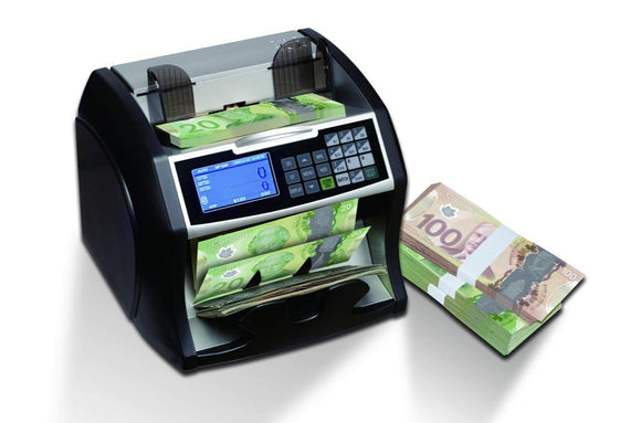 Royal Sovereign Money Counting Machine | High Speed Paper & Polymer Bill Counter | Value Counting, UV, MG, and IR Counterfeit Bill Detector (US Bills) | Front Load (RBC-4500-CA)