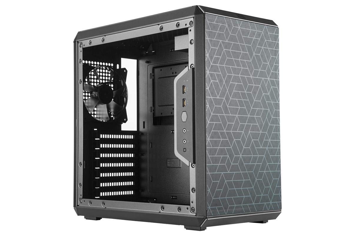 Cooler Master MasterBox Q500L Mini-Tower, Standard ATX, Transparent Side Panel, Fully Ventilated for Airflow